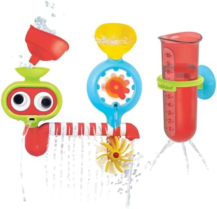 Yookidoo Baby Toddler Bath Wall Toy (Ages 1-3) Warerfall Spinning Gears & Rotating Googly Eyes - Mold Free - Attach to Any Tub or Shower - Spin N Sprinkle Water Lab - Great for Boys, Girls,& Kids