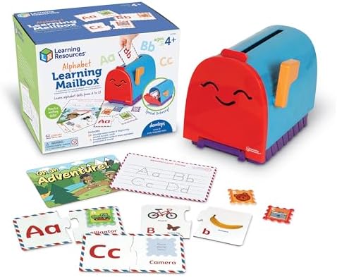 Learning Resources Alphabet Learning Mailbox - Pretend Play Mailbox for Preschoolers and Kids Ages 4+, Post Office Dramatic Play for Kids