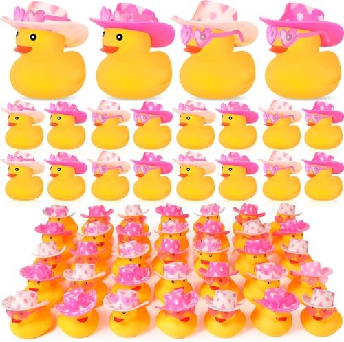 Shappy 48 Pcs Valentine's Day Rubber Ducks 2 Inch Mini Valentine's Day Ducks Bath Toys Party Decor Holiday Rubber Ducks with Drawstring Gift Bag for Boy Girl Class Prizes Exchanges Gifts (Classic)