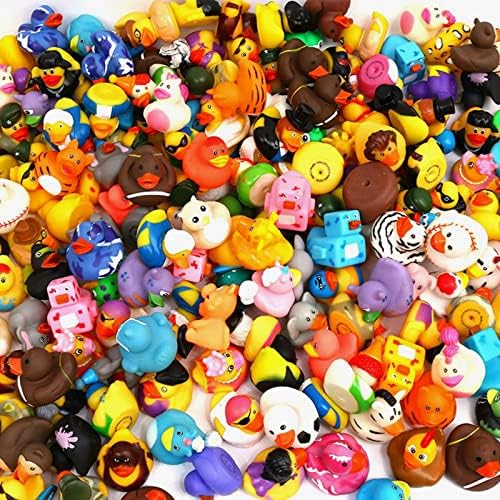 XY-WQ 100 Pack Rubber Duck for Jeeps Ducking - 2" Bulk Floater Duck for Kids - Baby Bath Toy Assortment - Party Favors, Birthdays, Bath Time, and More (50 Varieties)
